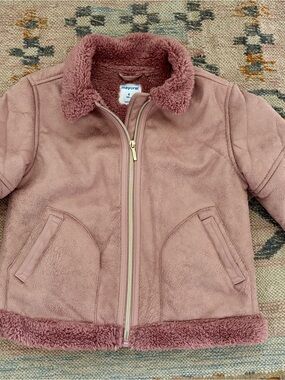 Mayoral Dusty Rose Faux Shearling Jacket
